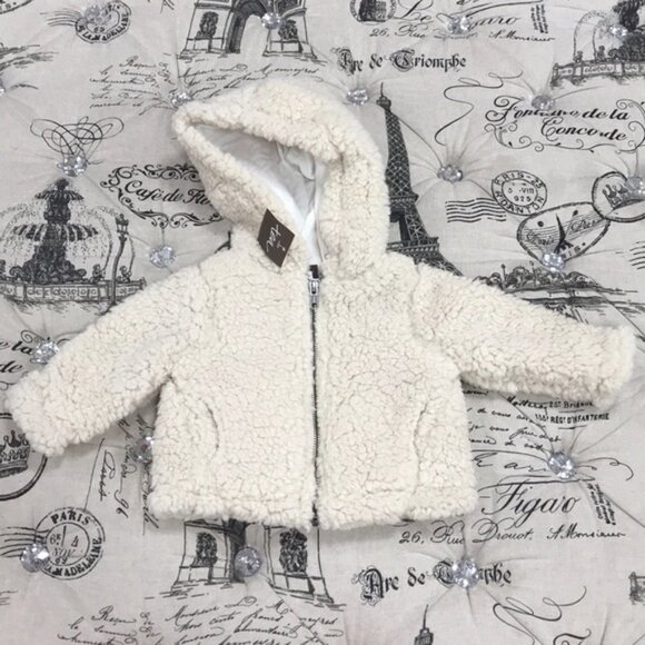 Infant Girl Tea Collection Sherpa Fleec Hoodie - Picture 2 of 7